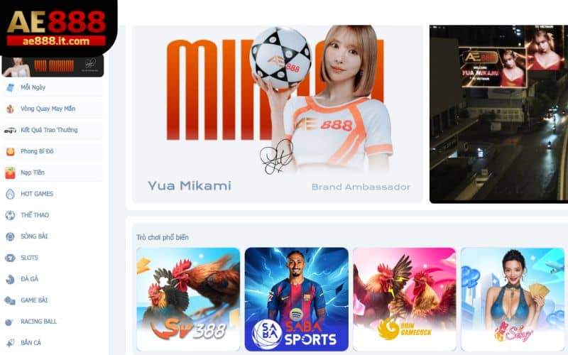 Giao diện của AE888 được thiết kế hiện đại